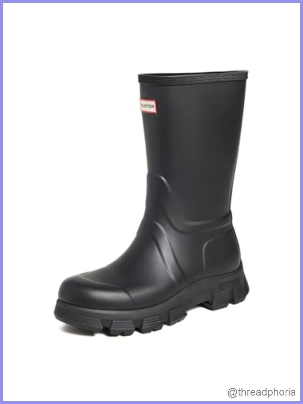 Hunter Micah Rubber Rain Boots Mid-Calf Closed Toe No Heel